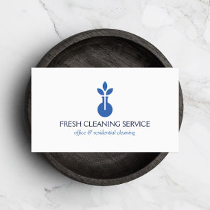 Modern Vase Logo for Cleaning Service, Hospitality Business Card
