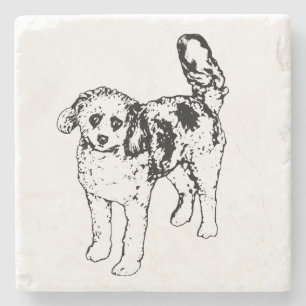 Modern Vector Lines Celebrate Holiday Table Fun Stone Coaster
