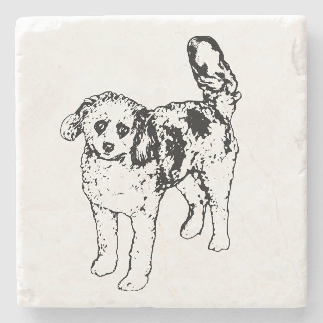 Modern Vector Lines Celebrate Holiday Table Fun Stone Coaster (Front)