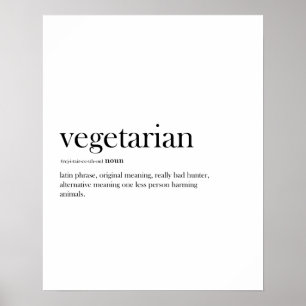 Modern Vegetarian, funny typography, Poster