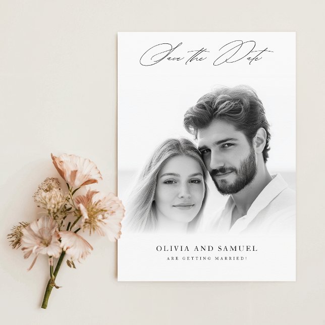 Modern Vellum Overlay Photo Wedding Save The Date Invitation (Creator Uploaded)
