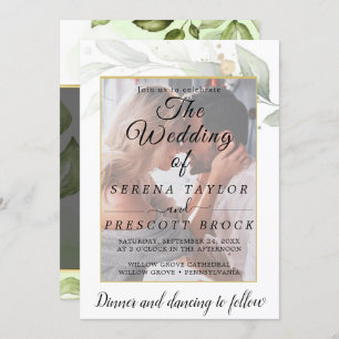 Modern Vellum Overlay Wedding  Invitation