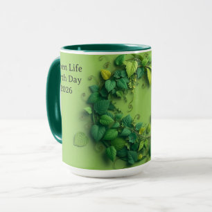 Modern Verdant Lifecycle Leafy Wreath Mug