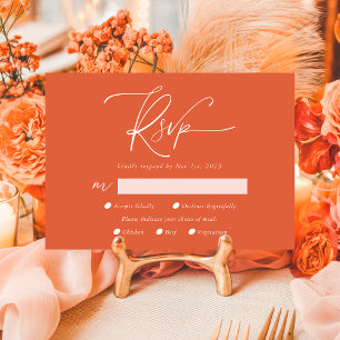 Modern Verona Sunset Calligraphy QR Code RSVP Card