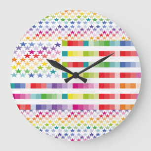MODERN VERSION MULTICOLOR USA/USA FLAG MASANSER LARGE CLOCK