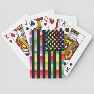 MODERN VERSION MULTICOLOR USA/USA FLAG MASANSER PLAYING CARDS