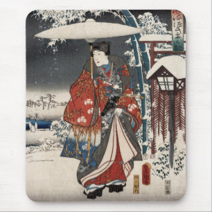 Modern Version of the Tale of Genji in Snow Scene Mouse Pad