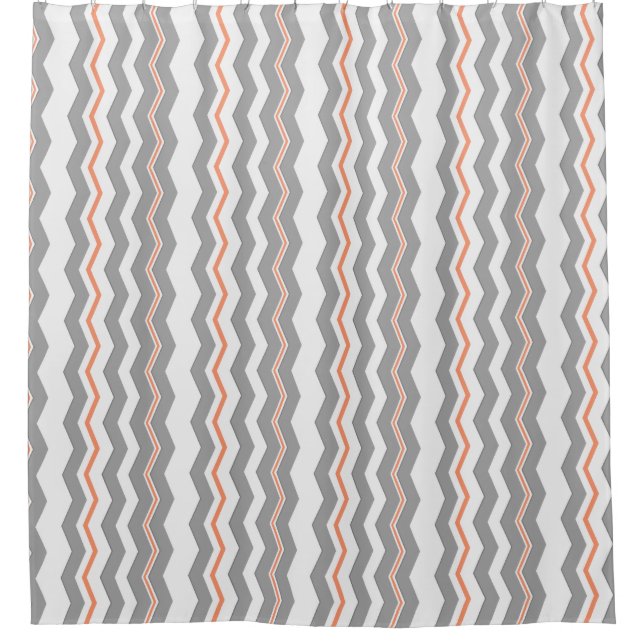 Modern Vertical Chevron with any Colour Shower Curtain (Front)