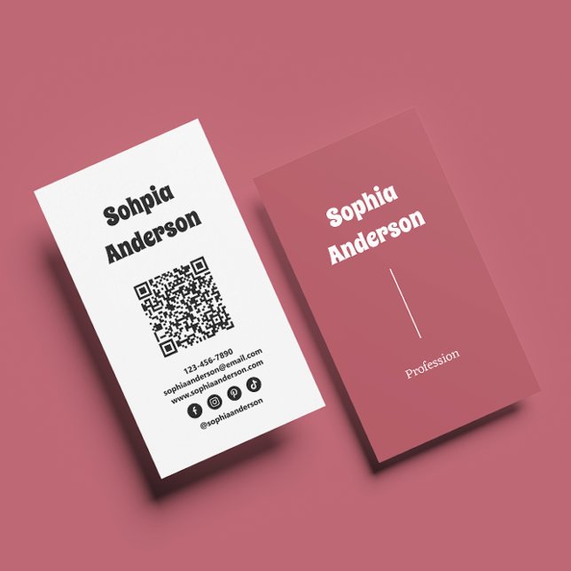 Modern Vertical design | QR Code & Social Links Business Card (Creator Uploaded)