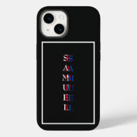 Modern Vertical Monogram Black White
