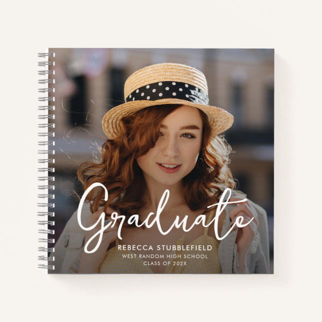 Modern Vertical Photo Graduation 2025 Guest Notebook (Front)
