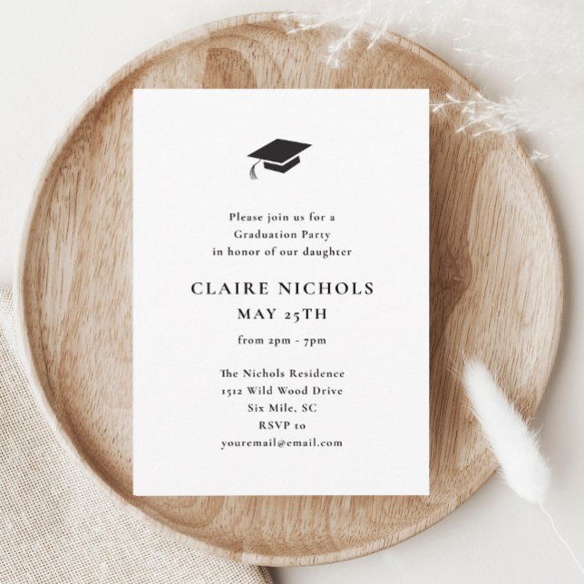 Modern Vertical Photo Graduation Enclosure Card (Simple black and white graduation invitation enclosure cards.)