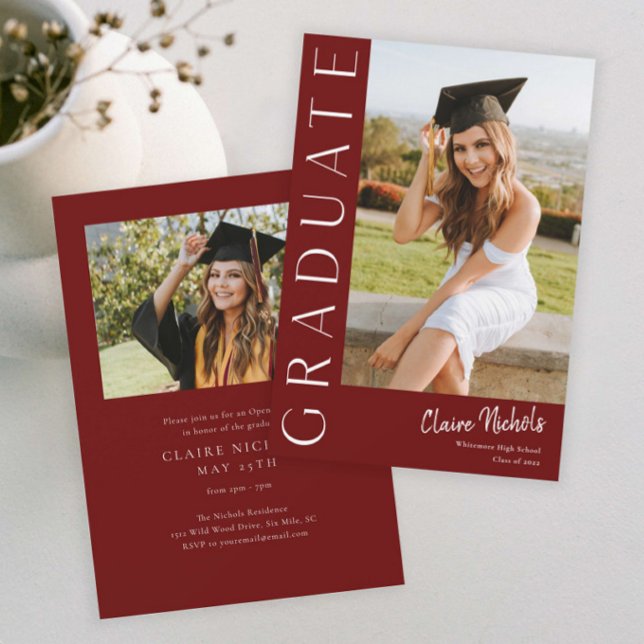 Modern Vertical Photo Graduation Invitation (Creator Uploaded)