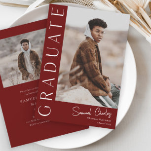 Modern Vertical Photo Graduation Invitation