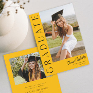 Modern Vertical Photo Graduation Invitation