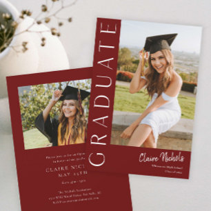 Modern Vertical Photo Graduation Invitation