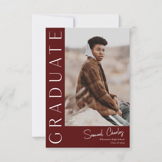 Modern Vertical Photo Graduation Invitation (Front)