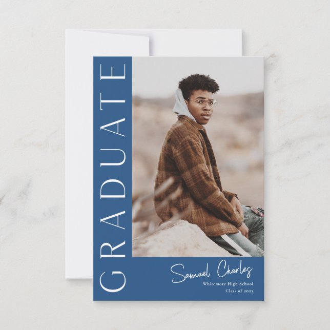 Modern Vertical Photo Graduation Invitation (Front)