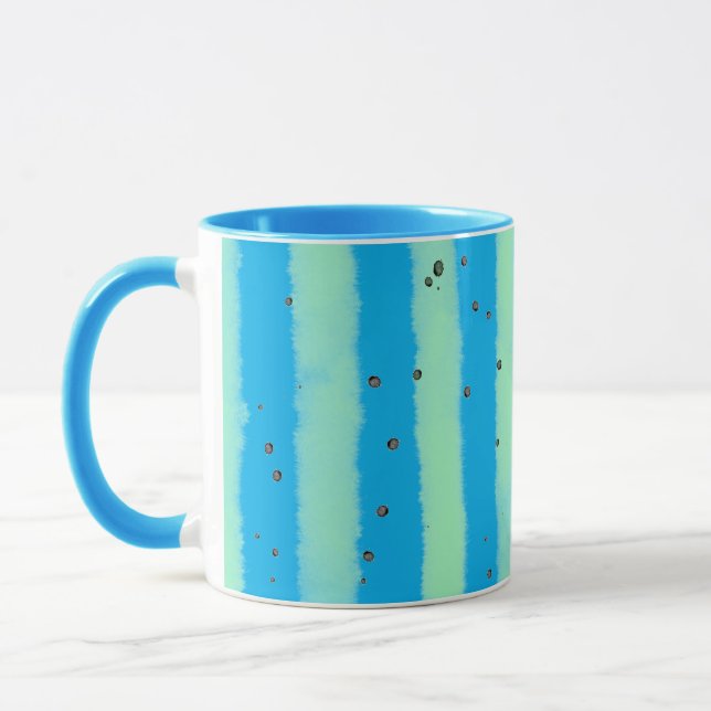 Modern Vertical Stripe in Sky Blue Mug (Left)