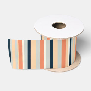 Modern Vertical Stripe Patterned Wide Satin Ribbon