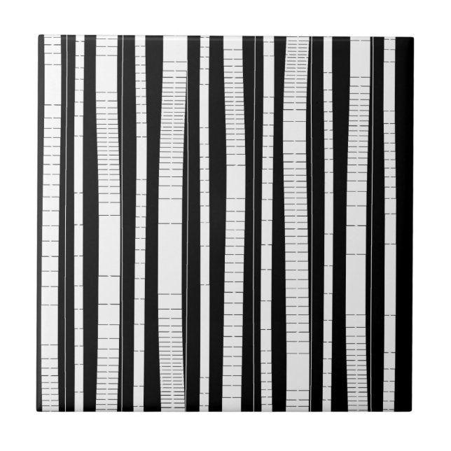 Modern Vertical Stripes Pattern Ceramic Tile (Front)