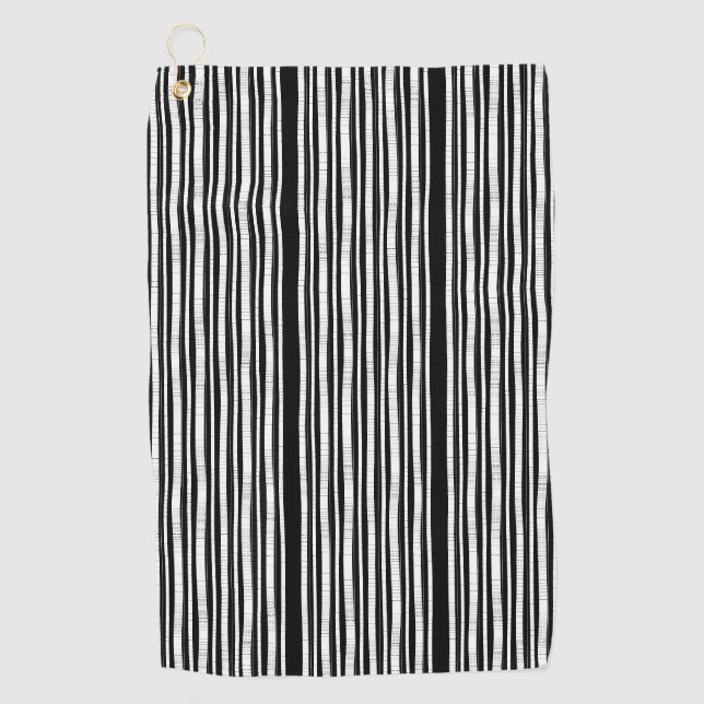 Modern Vertical Stripes Pattern Golf Towel (Front)