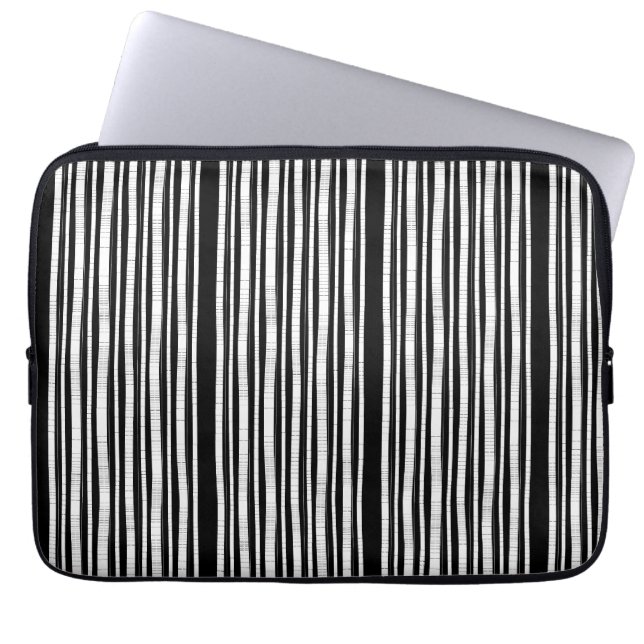 Modern Vertical Stripes Pattern Laptop Sleeve (Front)