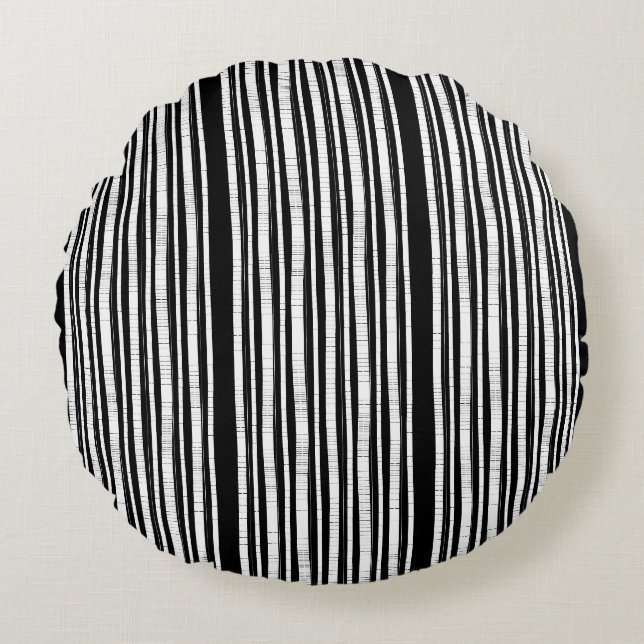 Modern Vertical Stripes Pattern Round Cushion (Front)