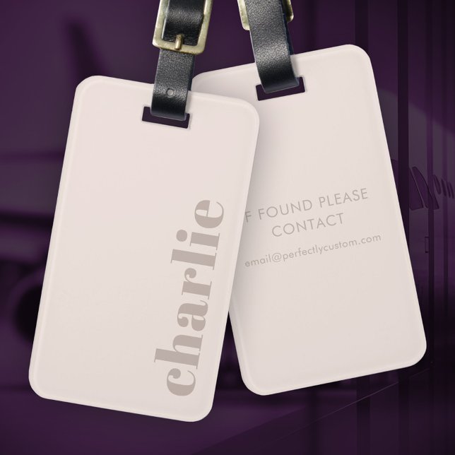 Modern very light muted pink tan luggage tag (Creator Uploaded)