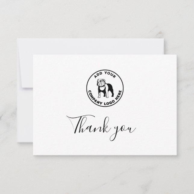 Modern Vet Business Logo Custom Thank You Card (Front)