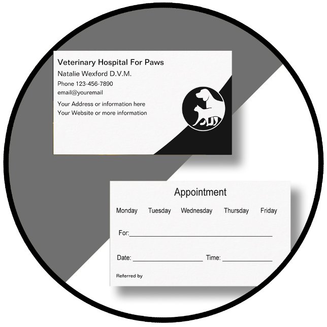 Modern Veterinarian Appointment Reminder  Business Card (Creator Uploaded)