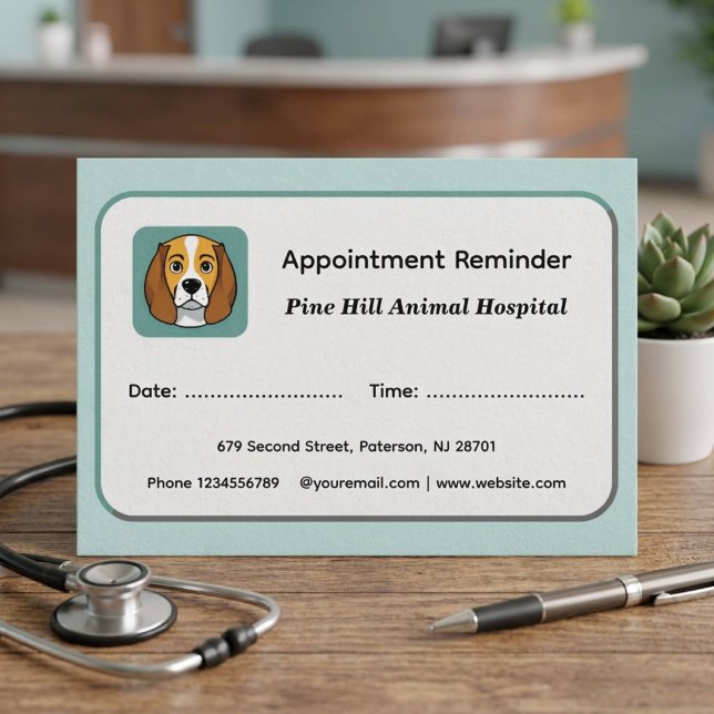 Modern Veterinarian Appointment Reminder Cards (Creator Uploaded)