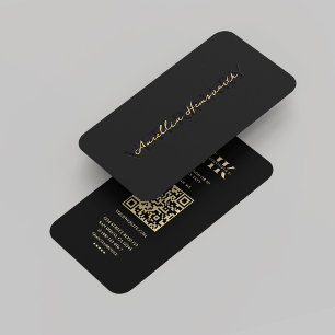 Modern Veterinarian Veterinary Monogram Black Gold Business Card