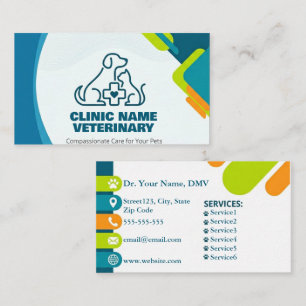 Modern Veterinary Clinic Professional Logo Business Card