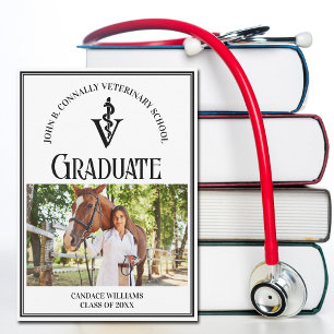 Modern Veterinary School Photo Custom Graduation Announcement