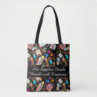 modern vibrant art lover personalised tote bag