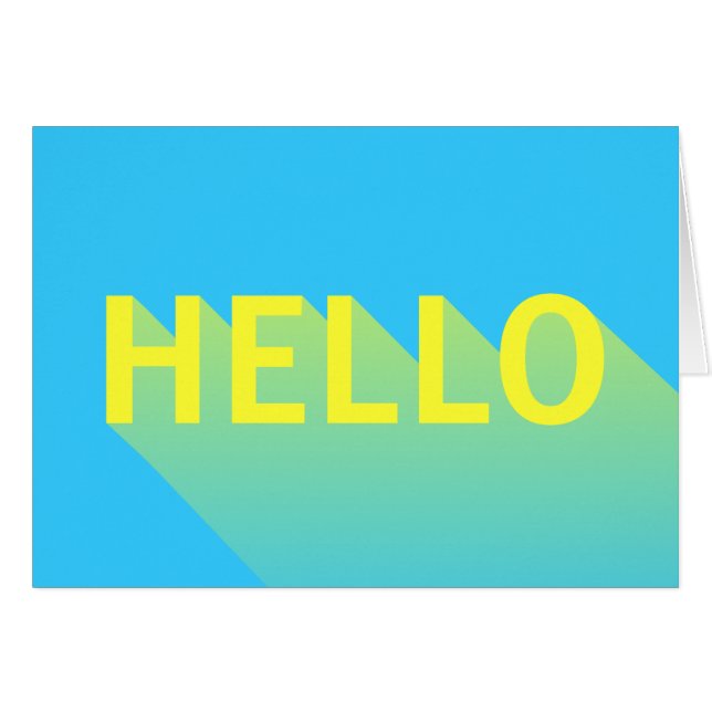 Modern Vibrant Blue and Yellow Hello Typography (Front Horizontal)