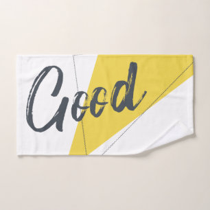 Modern, vibrant, bold graphic design of Good Hand Towel
