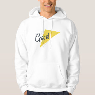 Modern, vibrant, bold graphic design of Good Hoodie