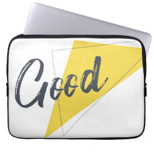 Modern, vibrant, bold graphic design of Good Laptop Sleeve