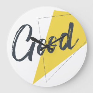 Modern, vibrant, bold graphic design of Good Large Clock