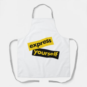 Modern, vibrant, bold graphic of Express Yourself Apron