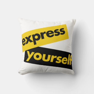 Modern, vibrant, bold graphic of Express Yourself Cushion
