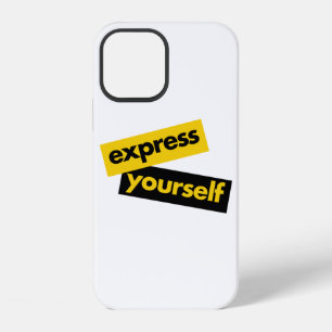 Modern, vibrant, bold graphic of Express Yourself iPhone 12 Case