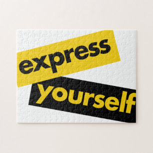 Modern, vibrant, bold graphic of Express Yourself Jigsaw Puzzle