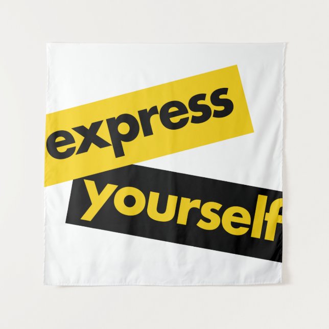 Modern, vibrant, bold graphic of Express Yourself Tapestry (Front)