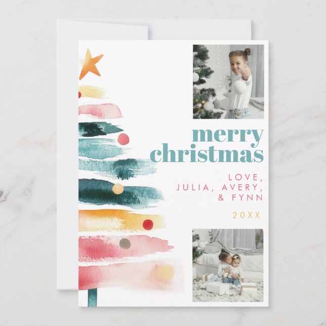 Modern Vibrant Christmas Card (Front)
