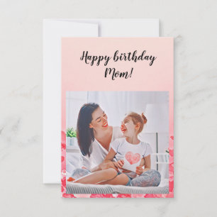 Modern vibrant color mother photo art thank you card