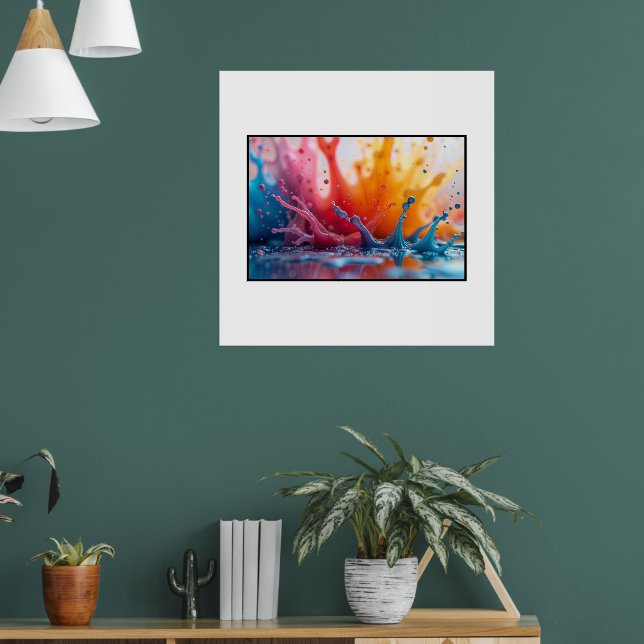 Modern Vibrant Colourful Paint Splash Poster - Abs (Living Room 1)