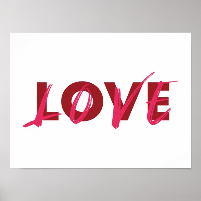 Modern, vibrant, cool, trendy design of Love Poster (Front)